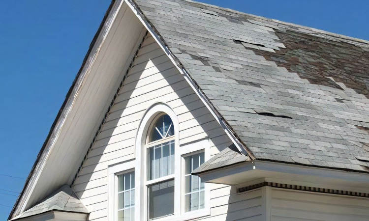 roof-repair-services Severely damaged roof.
